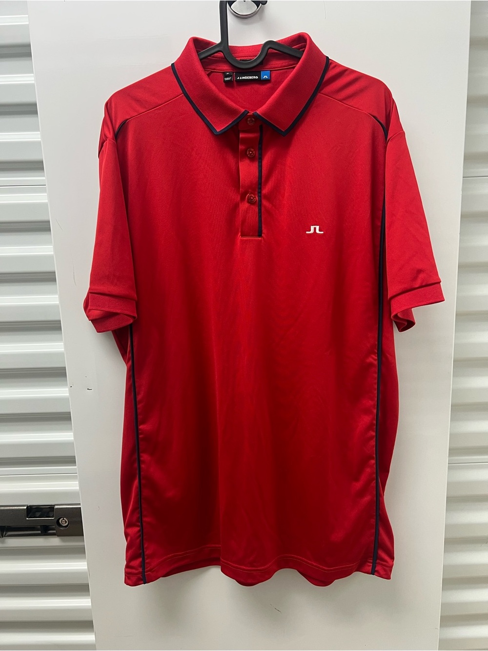 J.Lindeberg Red Polo with Black Trim